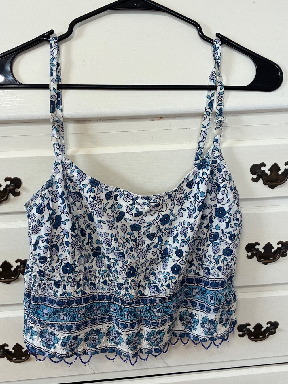 90’s Blue Floral Crop Tank